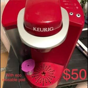 Red Keurig + Reusable Pod